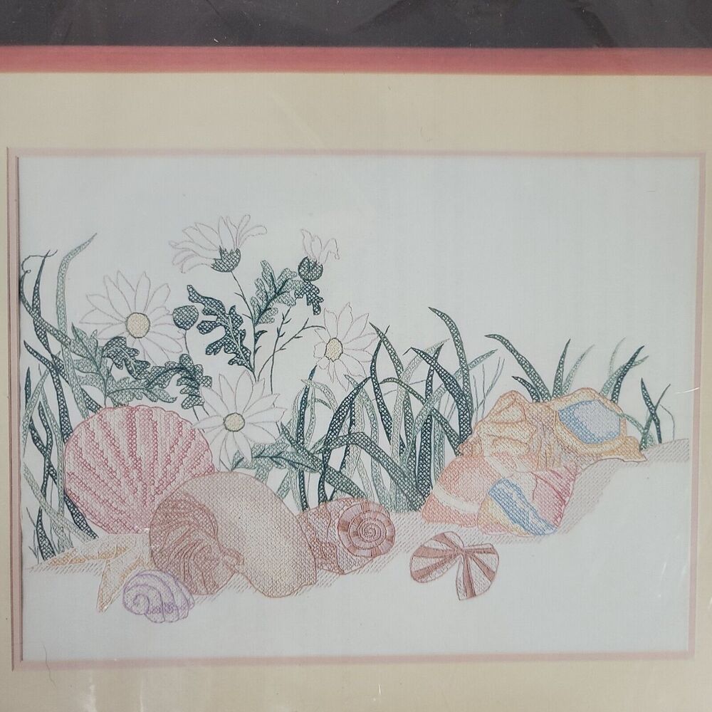 Cross Stitch Kit Shells Daisies Golden Bee 20341 Stamped Beach Coastal Sealed